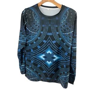 Geometric Mens Shirt Long Sleeve Size Large